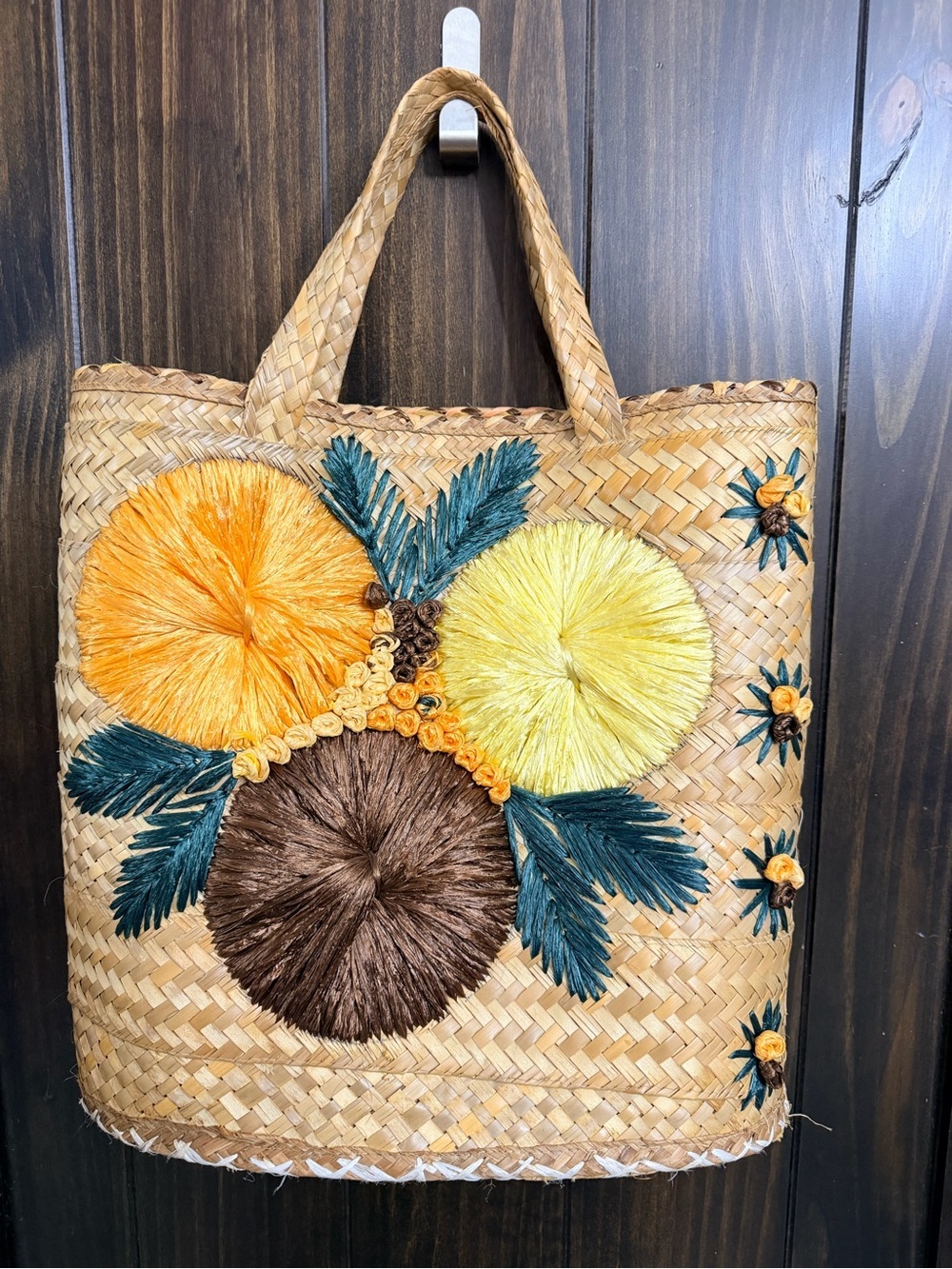 Vintage Raffia/Straw Tote Bag - Picture 5 of 8